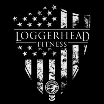 LOGGERHEAD FITNESS - SHIELD FLAG - WOMEN'S FITTED T-SHIRT - $J6U4MB$ Design