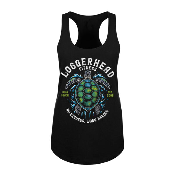 LOGGERHEAD FITNESS - WORK HARDER - WOMEN'S FITTED TANK TOP - $12AS7C$ Thumbnail