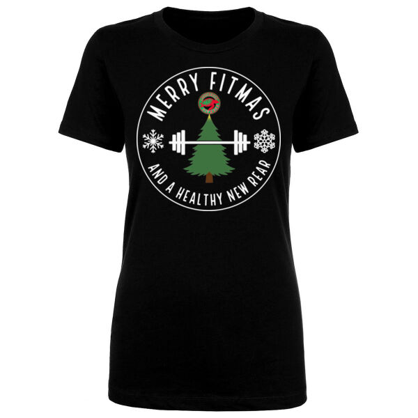 MERRY FITMAS & A HEALTHY NEW REAR - WOMEN'S FITTED T-SHIRT - $641KTV$ Thumbnail
