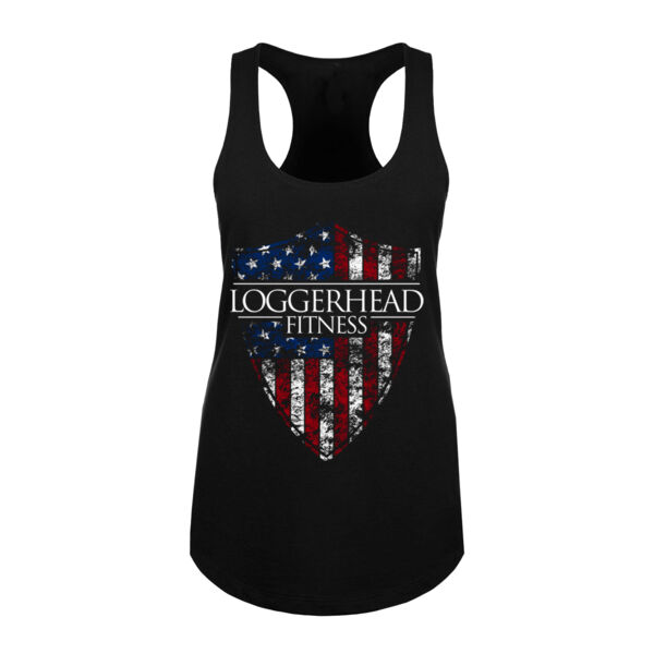 FULL COLOR SHIELD FLAG - WOMEN'S FITTED TANK - $H19N3A$ Thumbnail