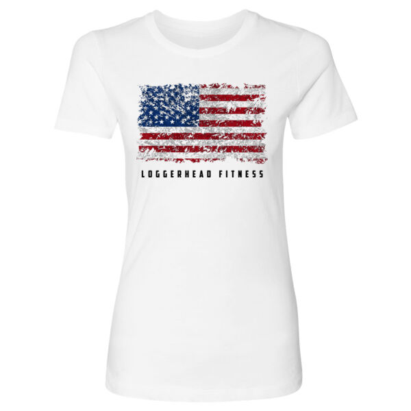 DISTRESSED FLAG - WOMEN'S FITTED T-SHIRT - $XK11BF$ Thumbnail
